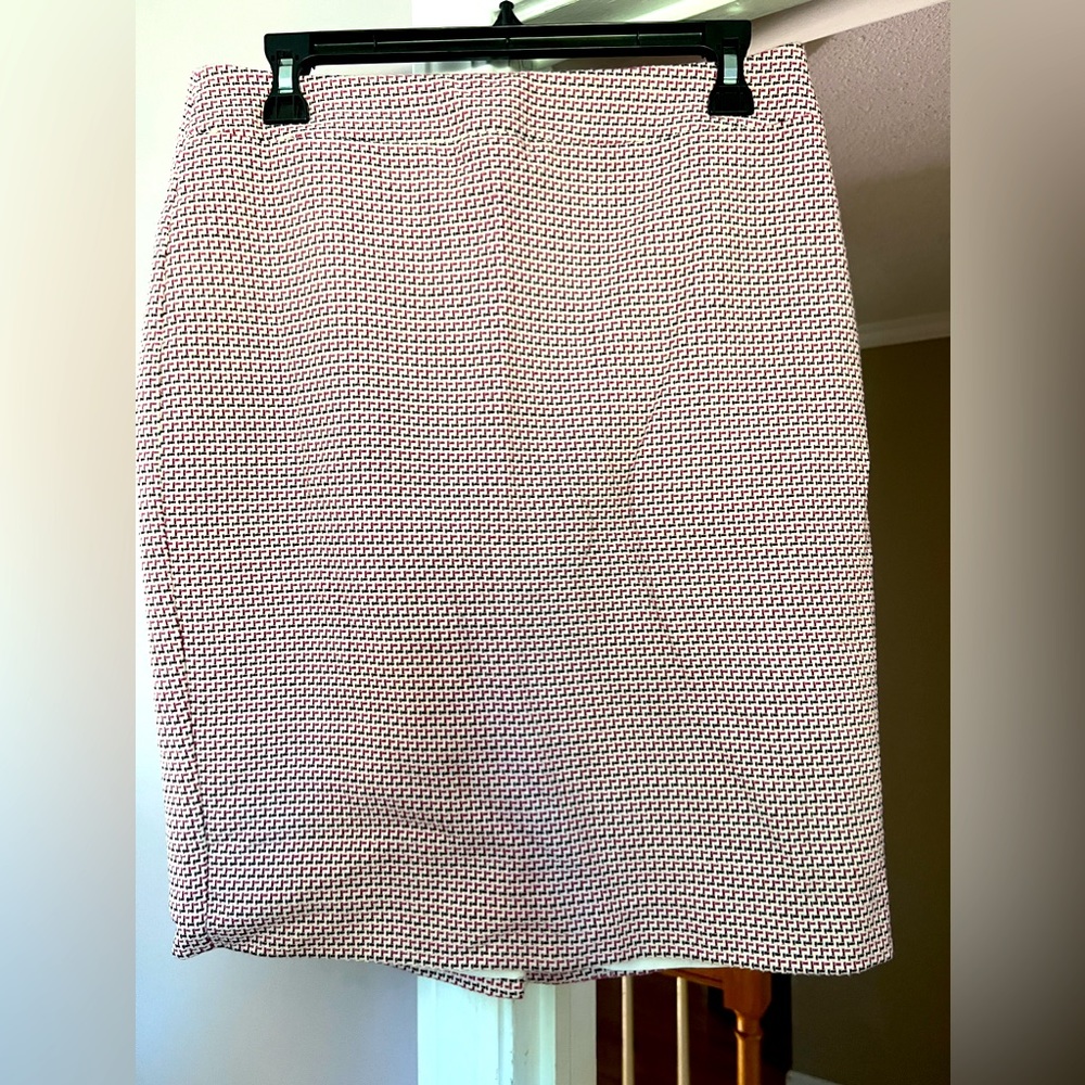 Ann Taylor Factory Pink and Brown Tweed Pencil Skirt Size 6